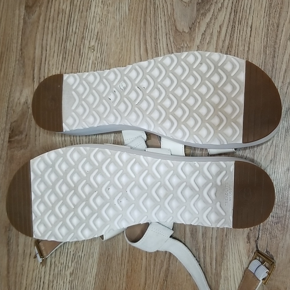 Ugg Treadlite Womens Braylynn White Flatform Wedge Heel Sandals - Picture 12 of 14